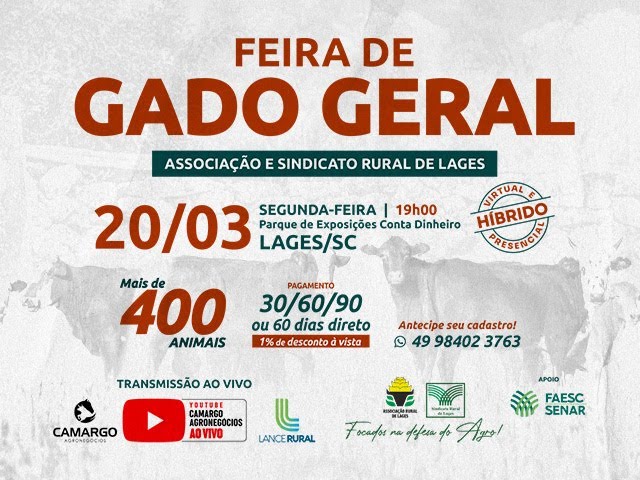 Feira de Gado Geral – Associação e Sindicato Rural de Lages 